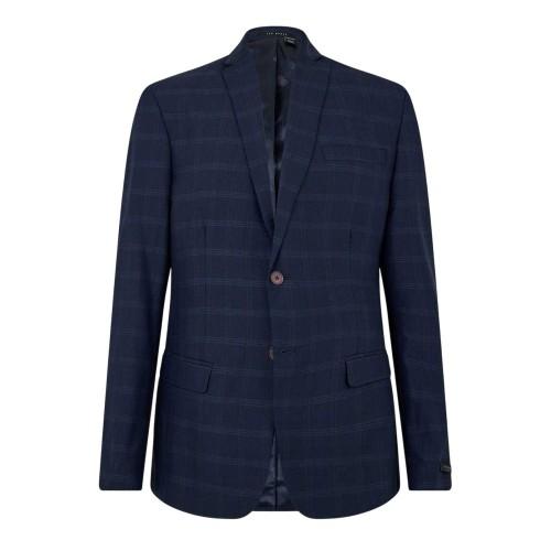 Ted Baker Mens Rust Plaid Flap Pocket Suit Jacket
