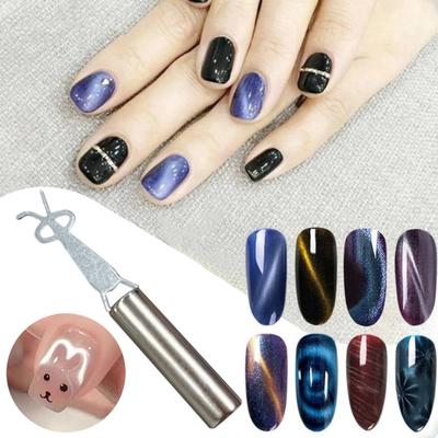 1 Set Cat Eyes Nail Magnet Gel Nail Polish Magnet Stick Rabbit Ear Y-Shaped Guide Home Salon Women Cat Eyes Magnetic Nail Art Manicure Accessories