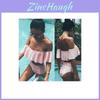 Elegant Women Bikini Push-up Ruffle Off Shoulder Swimwear Swimsuit Padded Bathing Suit