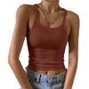 Women's Fashion Casual T-shirt Round Neck Vest Slim Bottom Solid Color Tops