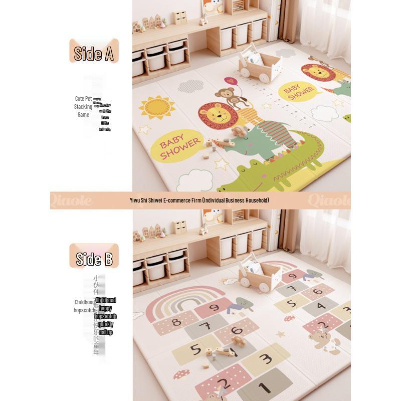 Thickened Folding Baby Crawling Mat - Foam Floor Mat for Infants and Children