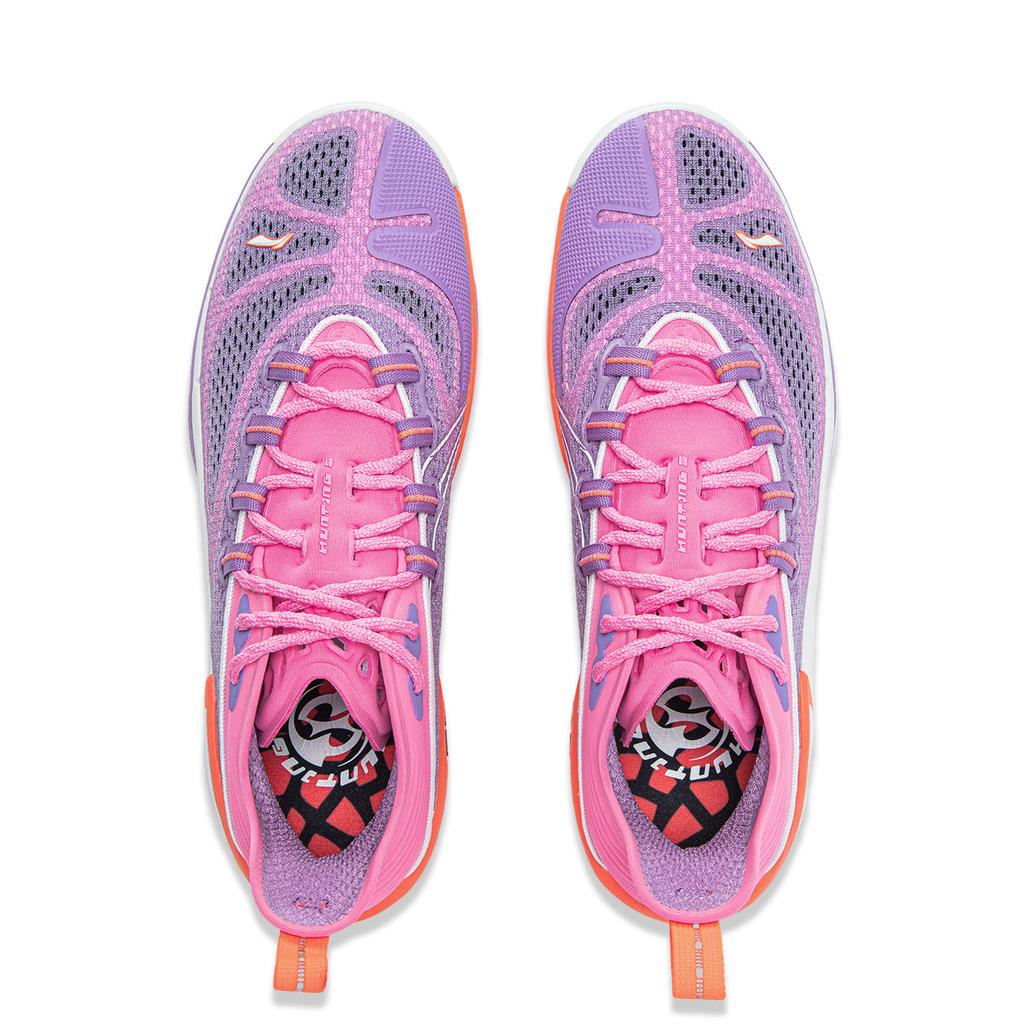 Li Ning BadFive Chase 1 Super Cushioning Slip Resistant Breathable Rebound Low Top Basketball Shoes Men's Purple Pink ABFV007-2