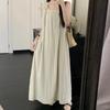 Damklänning, Fransk Retro Sommar Designkänsla Rygglös Ärmlös Rosett Snörning Stil