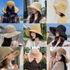 8 Types of Bonnet Wide-brimmed Summer Straw Bucket Hats, Rattan Raffia Hats