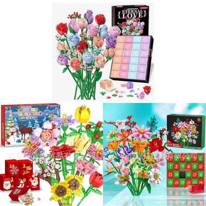 Flower Bouquet Christmas Countdown Resin Craft Gift For Holiday Celebrations