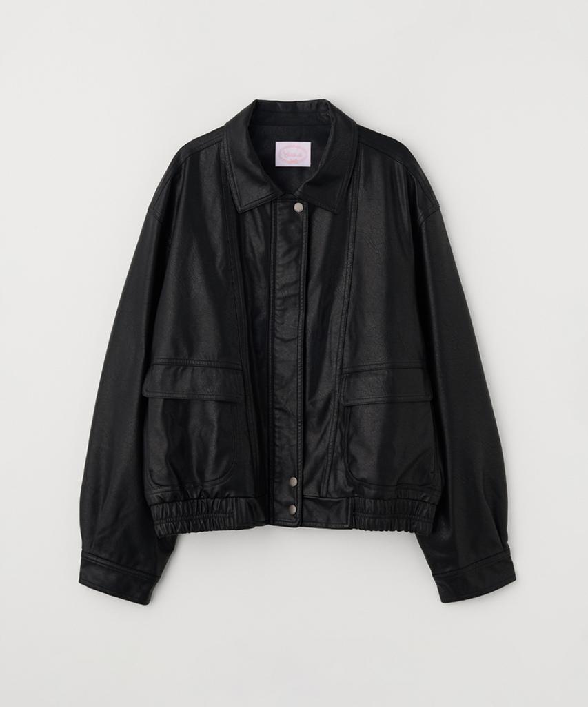 Celitails Faux Leather Pocket Jumper_Black