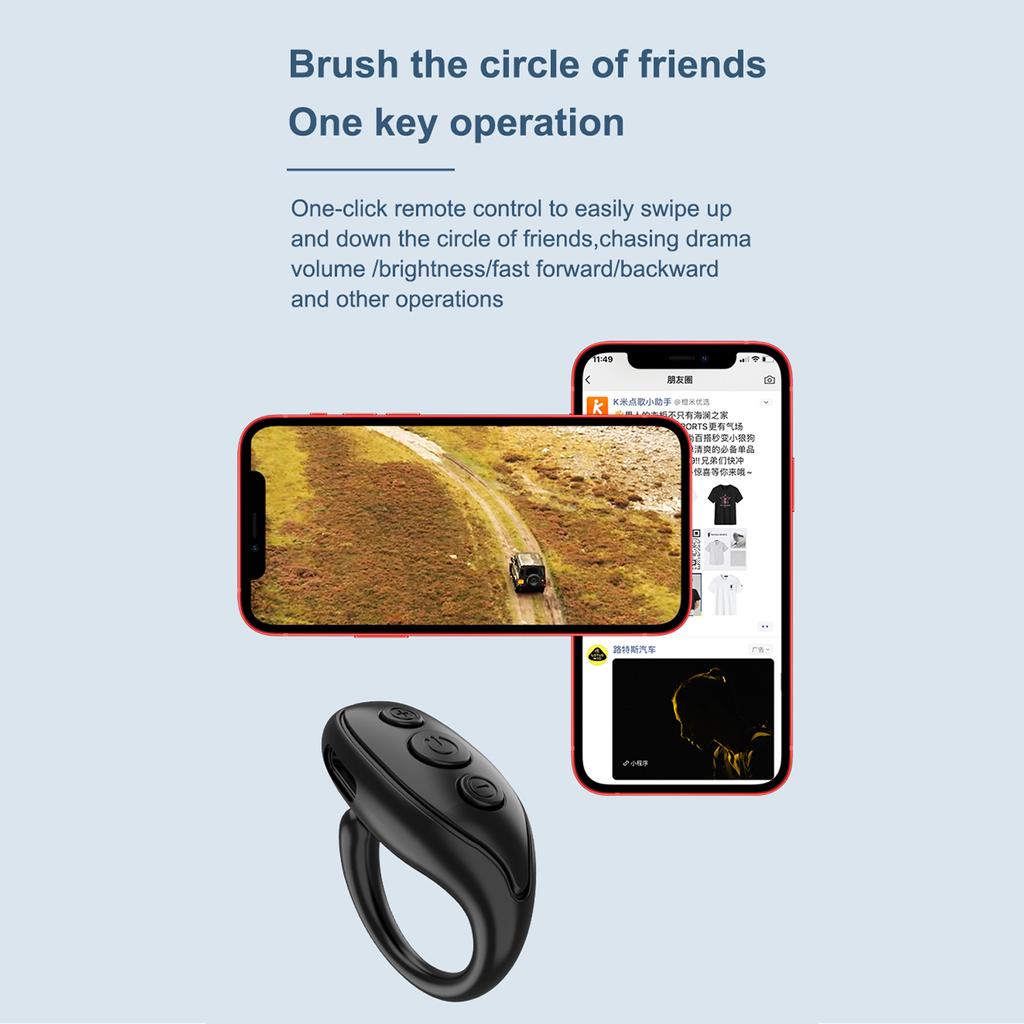 Remote Control Page Turner Rechargeable Portable Camera Video Recording Remote Control for Home Outdoor White DC5V