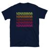 Retro State of Louisiana Inline Font Disco Neon Kortärmad Unisex T-shirt