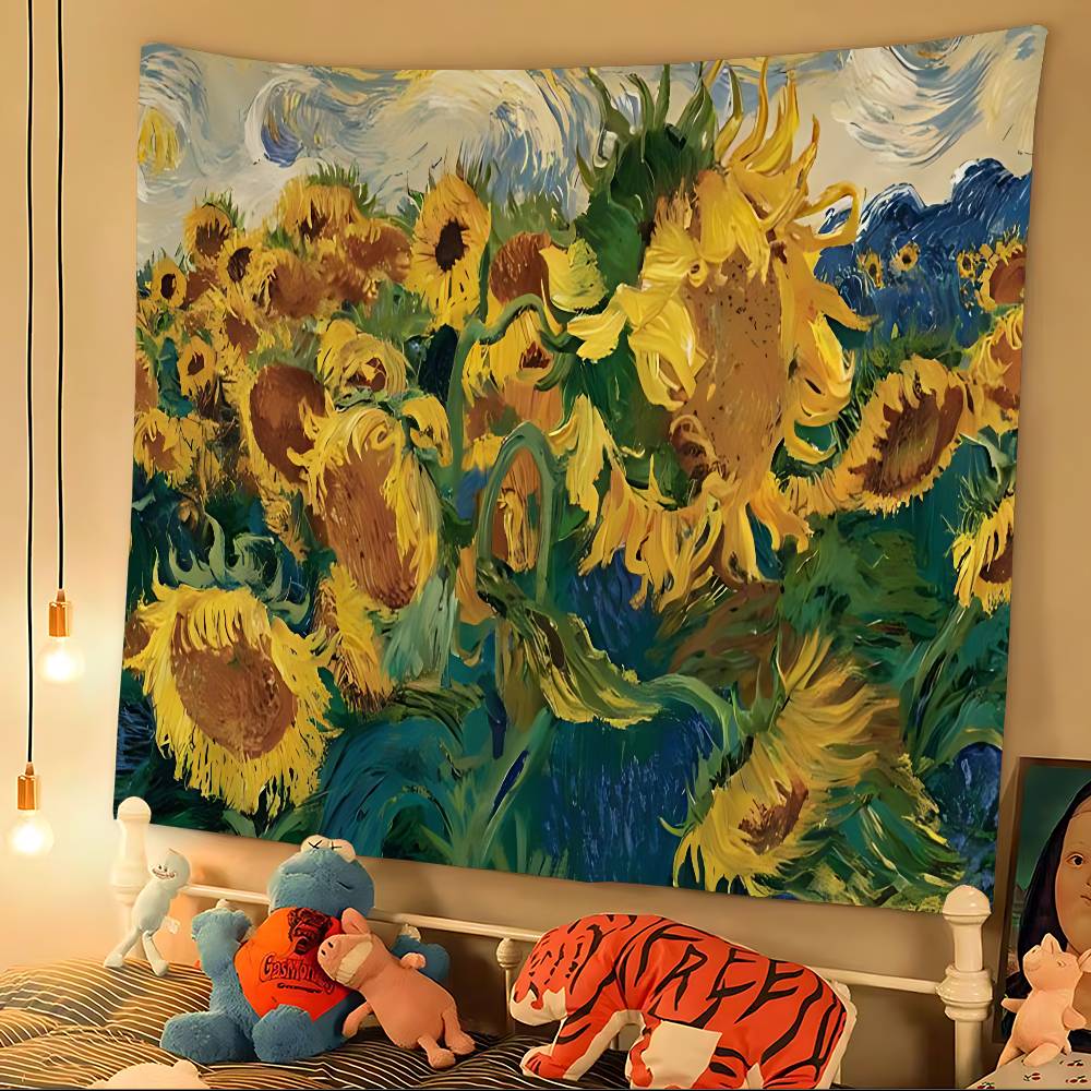 Van Gogh Oil Paintings DIY Wall Tapestry Hanging Tarot Hippie Wall Rugs Dorm Home Decor