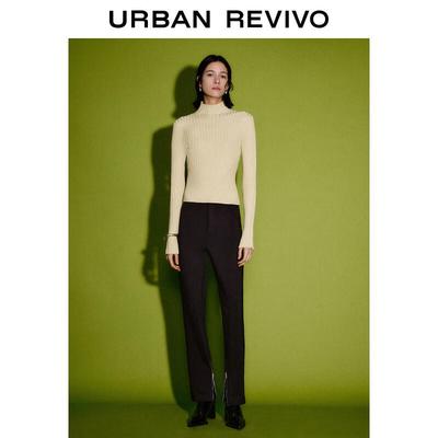 UR Women's Vertical Textured Slim Knit Long Sleeve T-Shirt