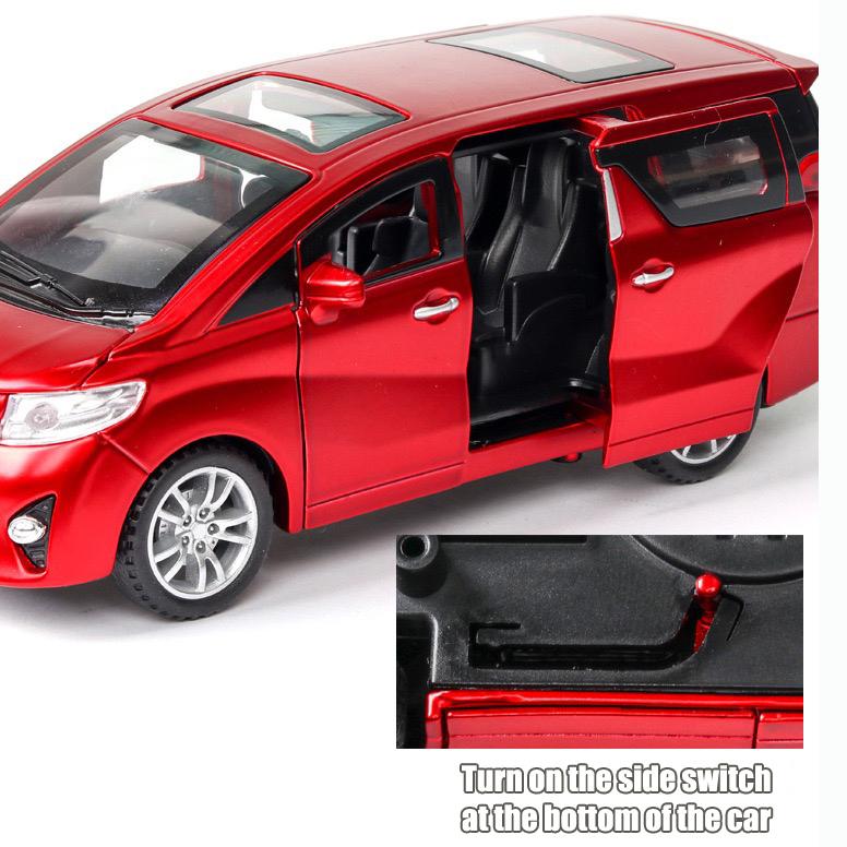 1:32 Scale Toyota Alphard Alloy Car Model, Diecast Car Toys with Light & Sound Effect for Boys Birthday Gift Kids Toys Car Collection