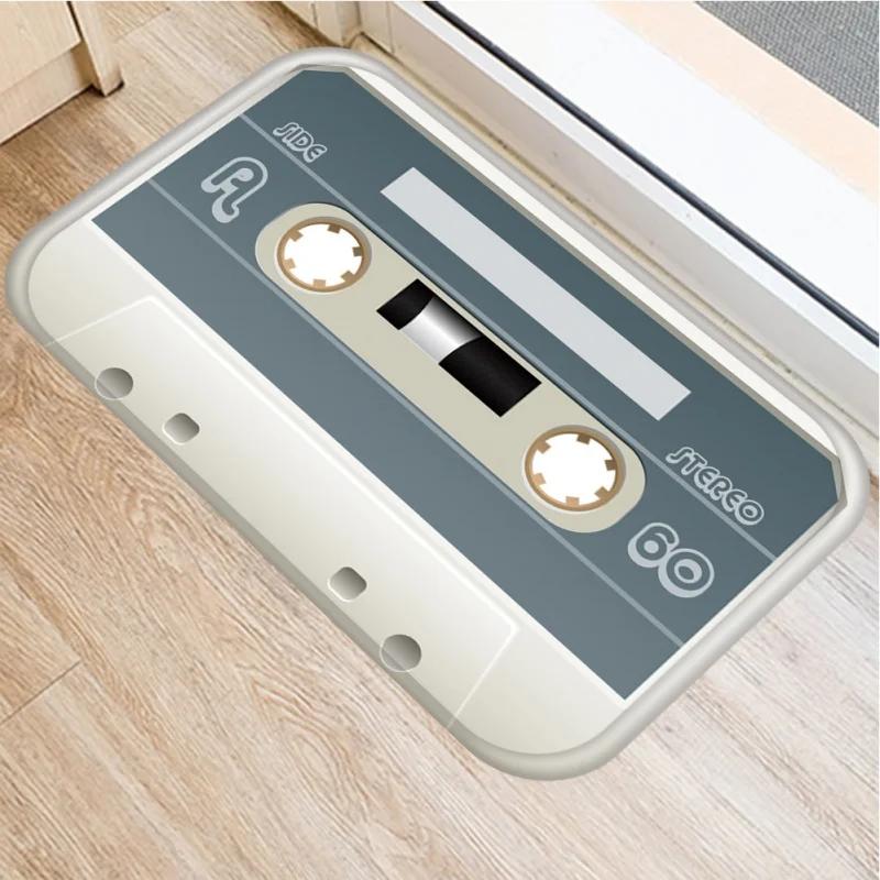 Retro Musikband Muster Fußmatte Heimdekoration Anti-Rutsch Teppiche Küche Schlafzimmer Eingang Weiche Bodenmatte Waschbare Fußmatten