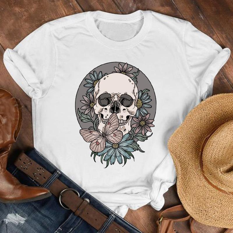 Kobiety Lady Printed Cartoon 90S Horror Sleep Fashion Shirt Odzież Tshirt Female Print T Tee