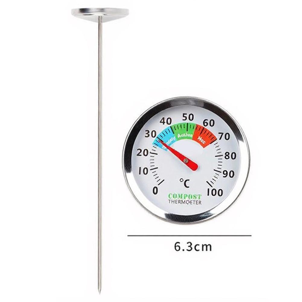30/50cm Compost Thermometer Accurate With Dial= 30cm50cm Soil Probe For Composting Bins, Outdoor Gardening And Planting(0-100°F)