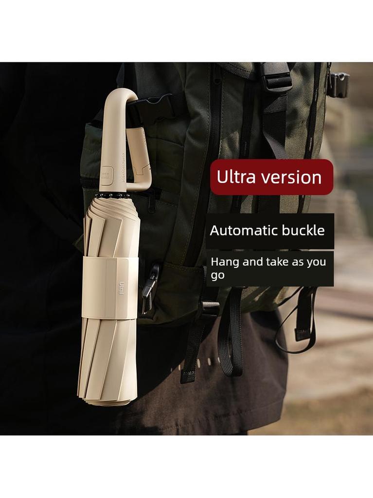 Automatic Ring-Lock Umbrella, Enlarged, Windproof, Reinforced, Thickened, Rainstorm-Specific, Dual-Use for Sun and Rain, Sunshade, Reverse Folding
