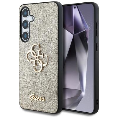 Guess Fixed Glitter Big 4G Metal Case For Samsung Galaxy S25 Gold