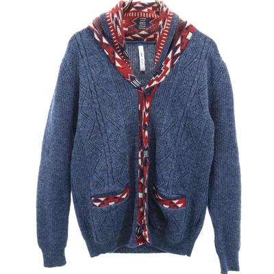 Glamb Long Sleeve Wool Knit Cardigan 1 Blue Made In Japan Men's Used