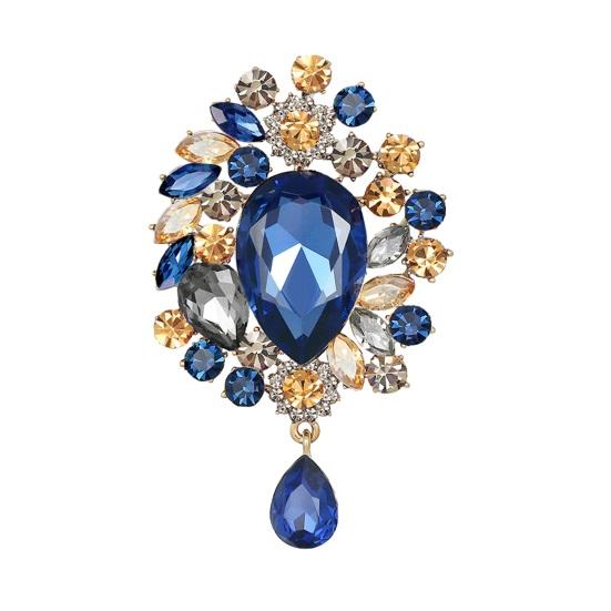 Broche en Faux cristal brillant incrusté de strass pour femmes, tendance, bijoux de fête élégants, accessoire, cadeau d'anniversaire de mariage