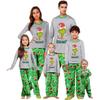 Costum de casă cu imprimeu de Crăciun părinte-copil, bluză cu mâneci lungi și pantaloni