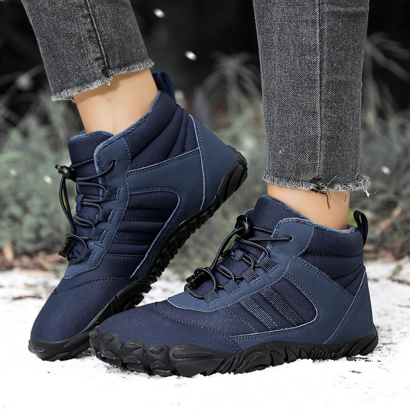 Warm Snow Boots Plush Cotton Shoes Non-slip Winter Outdoor Sneakers Ankle Boots Barefoot Walking Hiking Sports Shoes