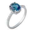 London Blue Topaz Silver Ring 2.45ct (2041207) 2.16 Gr. 925 Samples