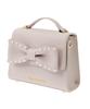 Maison de Fleur Damen-Handtasche mit Perlenband, Schwarz