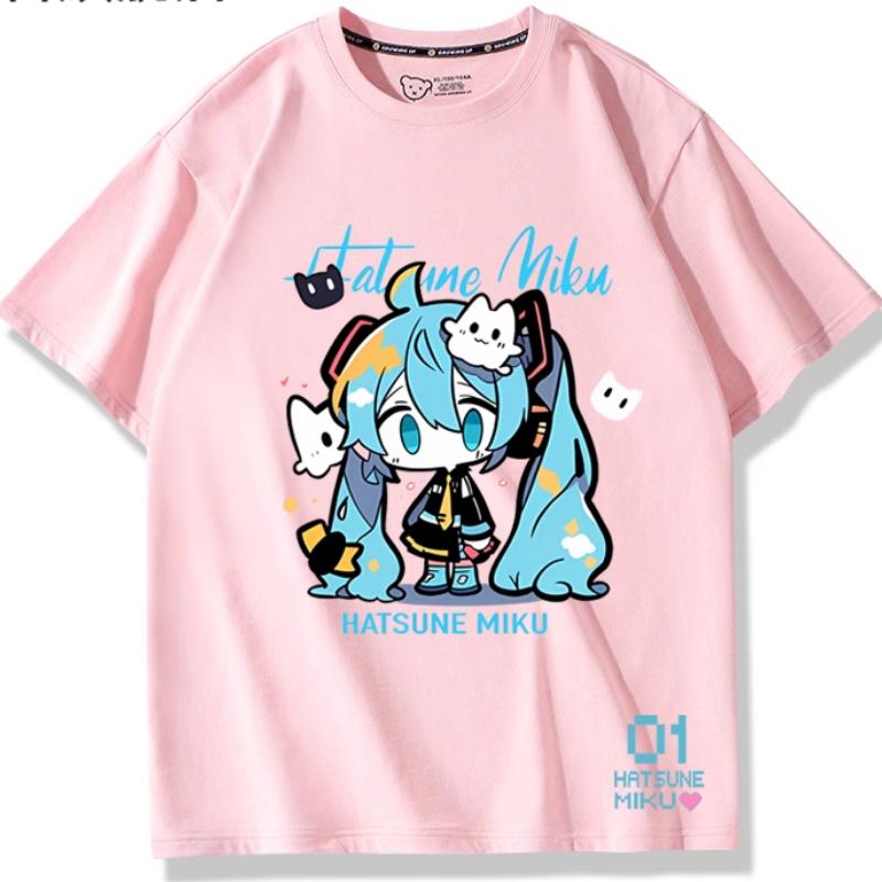 Second Dimension Anime Hatsune Miku Fashion Trend New Cotton Top Short Sleeve T-shirt Unisex