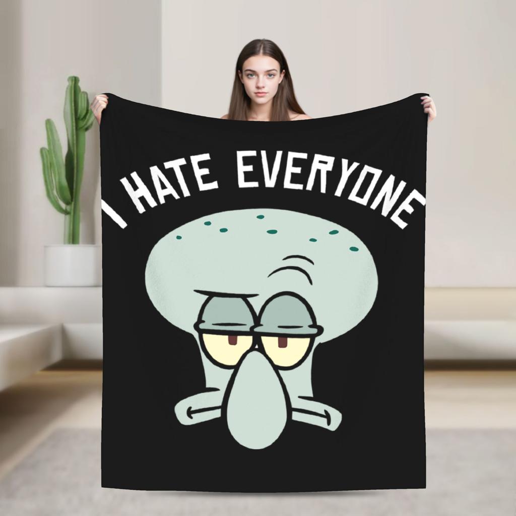 Spongebobed Blanket Flannel Textile Decor Breathable Warm Throw Blanket for Home Car Plush Thin Quilt