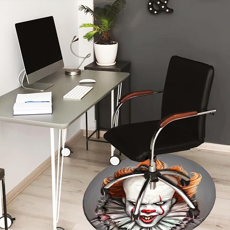 1pc Pennywise Clown Horror Round Carpet, Made of Polyester,Perfect for Decorating Office Chairs, Living Rooms,fplt128