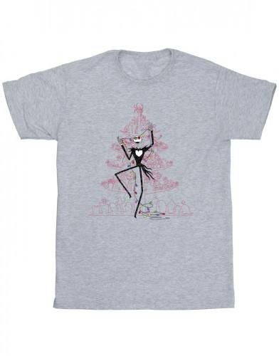 Disney Mens The Nightmare Before Christmas Tree Pink T-Shirt
