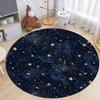 Dunkelblauer runder Teppich mit goldenem Sternenmuster für Kinderzimmer, Kinderzimmerdekoration, weiche, flauschige, gemütliche Bodenmatte, rutschfester Teppich, Geschenk