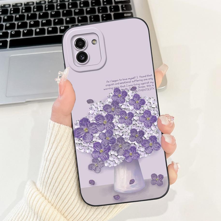 For Samsung Galaxy A03 Case SM-A035F Silicone Cover Popular Flower Lens Protective Bumper For Samsung A03 4G A 03 GalaxyA03 Capa
