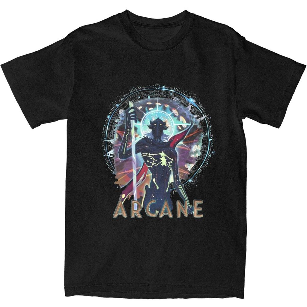 Printed Vintage Jayce And Viktor Arcane Bootleg T Shirt for Men Women Cotton T-shirts Short Sleeve