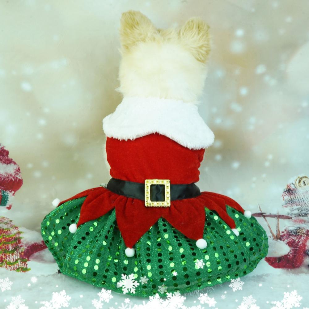 Pet Outfit Cute Santa Claus Dog Skirt Soft Warm Cats Christmas Dress Breathable Dog Winter Clothes Xmas