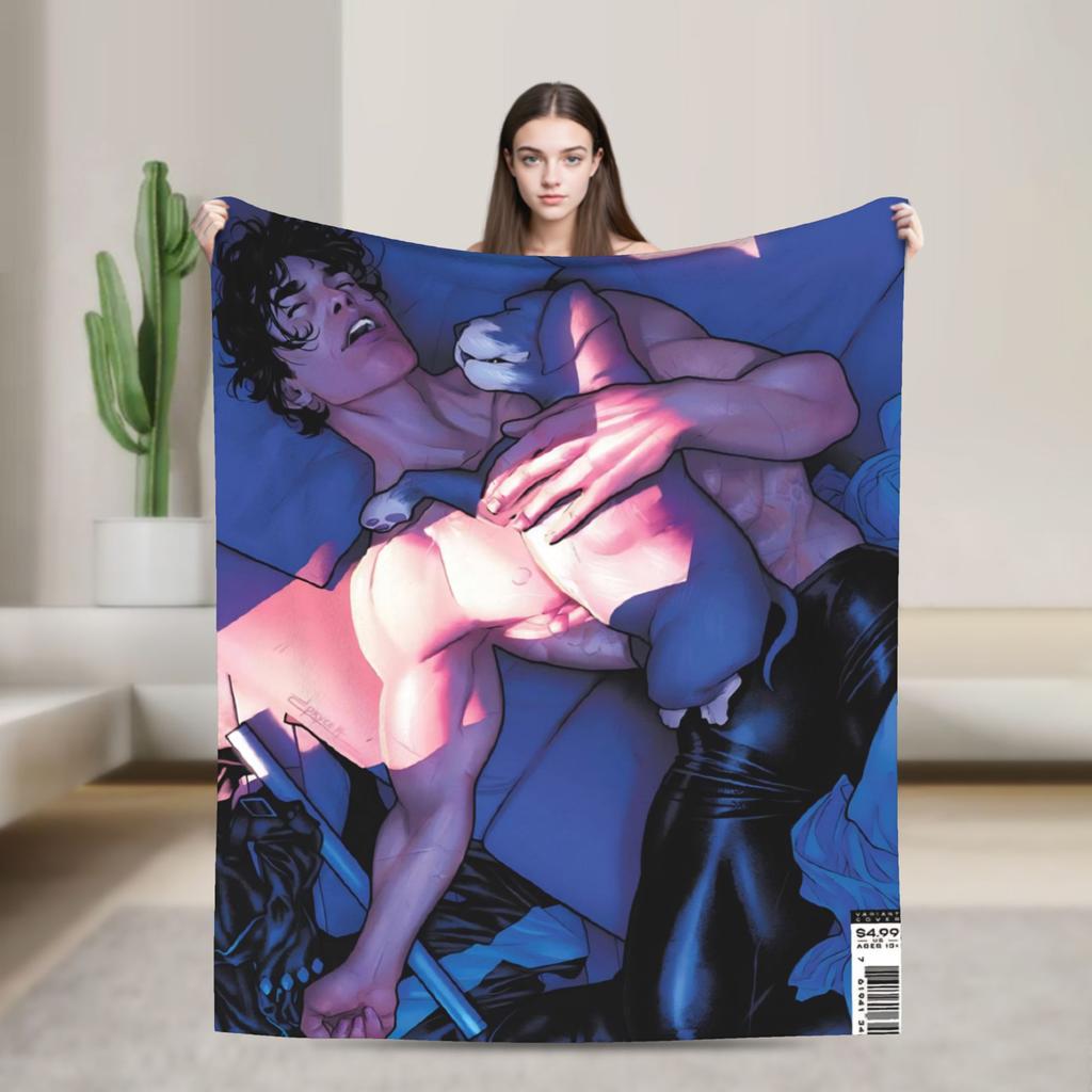 Deky Dicks Nightwing Graysons Měkké estetické plyšové přehozy na povlečení pro venkovní cestování Flanelové přehozy na postel