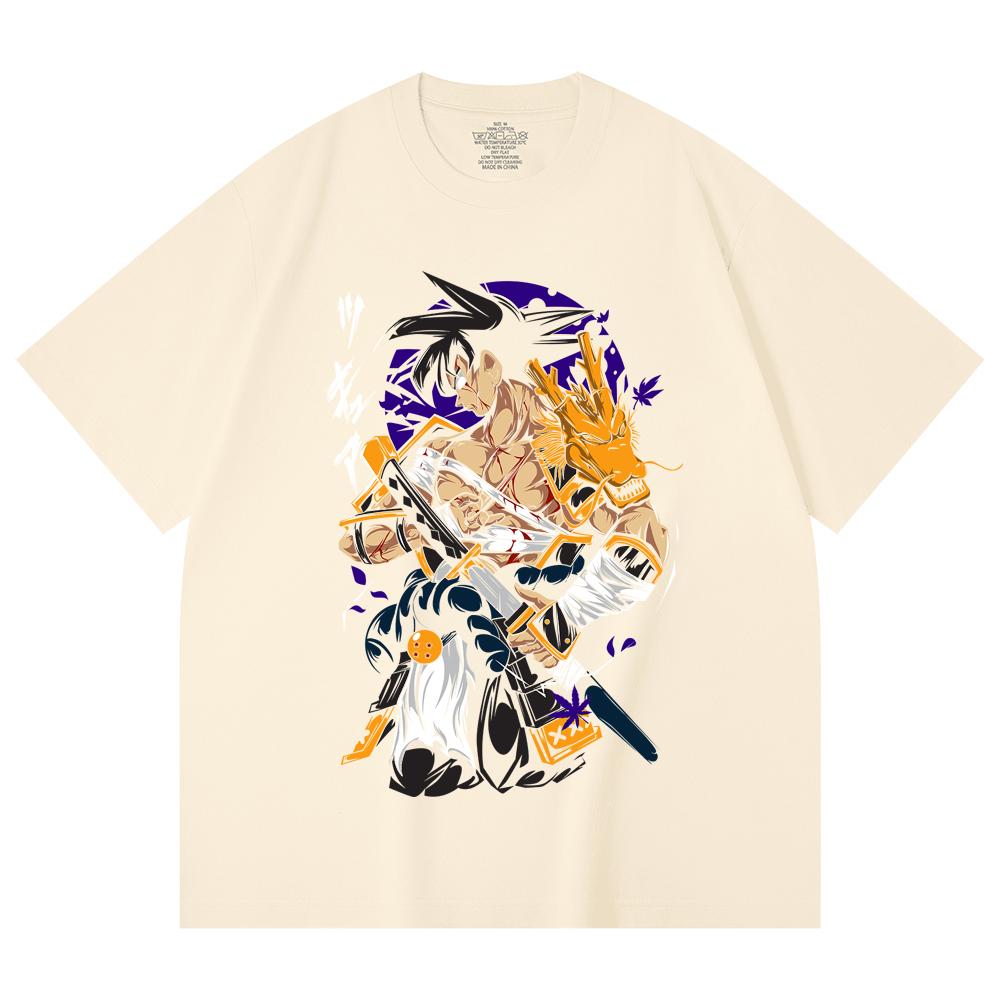 230 Gsm 100% Cotton Dragon Ball V68 Goku Samurai Print Unisex Heavy Cotton T Shirt