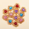 10Pcs Multicolor Crystal Peach Heart Charms For Women Girls Jewelry Making DIY Sweet Romantic Love Heart Pendant Necklace Crafts