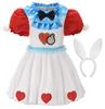 ReliBeauty White Rabbit Cosplay Dress for Halloween Costume for Watch Bunny Marshmallow Kids Birthday Bunny Ear Headband Size 140 Kids, Girls, Rabbit,