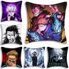Hot Anime Jujutsu Kaisen Pillow Covers Cartoon Sofa Decorative Home Double-Sided Printing Short Plush Cute Cushion Cover