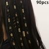 60/90Pcs Alloy Hair Jewelry Hair Cuffs For Braids Metal Dreadlock Beads Hair Cuffs Rings Multi Style Braids Accessories