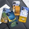 Puzdro pre iphone 11 13 12 pro max Kryt xr 7 8 Plus Funda XS X 14 5 5s SE2020 Coque Retro Art Van Gogh Olejomaľba Hviezdny Vesmír