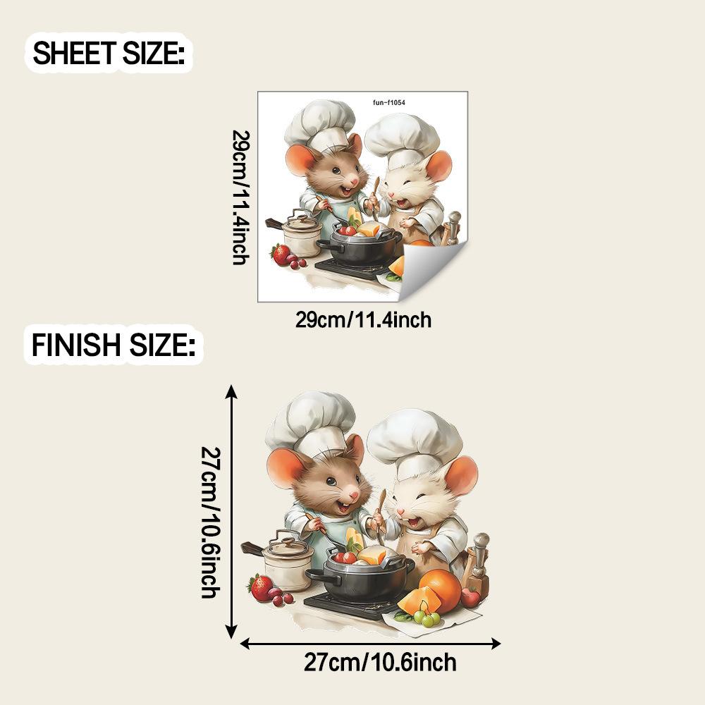 Cartoon Kochmaus Kochen Küche Wandaufkleber Heimdeko Abnehmbar Selbstklebend Abziehbild