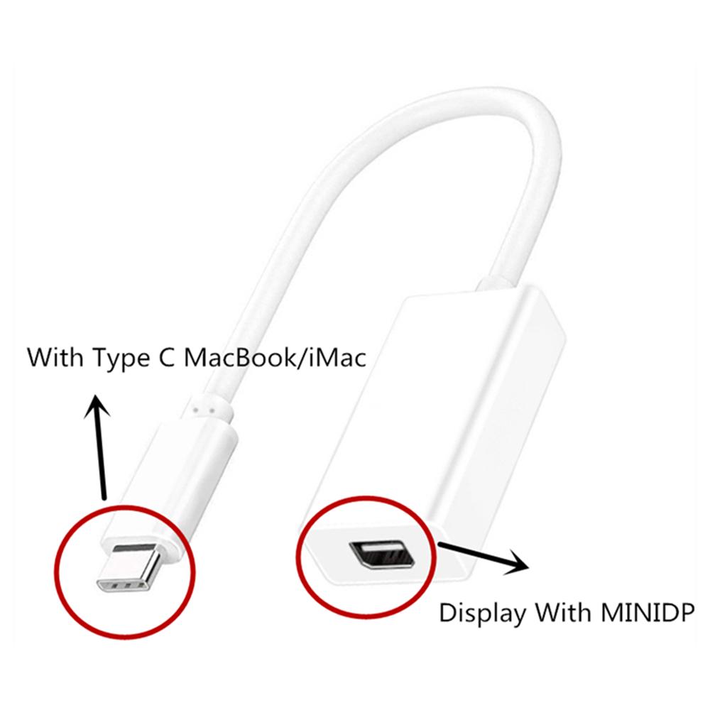 1Pcs Type-C to Mini DisplayPort Cable Adapter For Macbook Air Pro