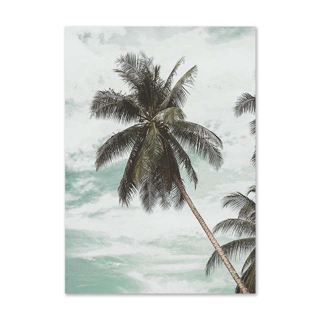 Nordic Sea Landscape Beach Palm Tree Surf Reef Wall Art Painting Canvas Print Wall Poster Prints Wall Pictures Home Decoration