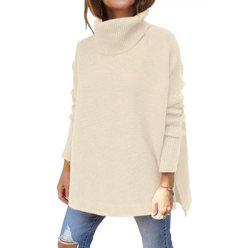 YYFS Damesmode Casual Herfst Winter Effen Kleur Print Lange Mouw Hoge Hals Tops Dameskleding Wollen Gebreide Kleding Truien