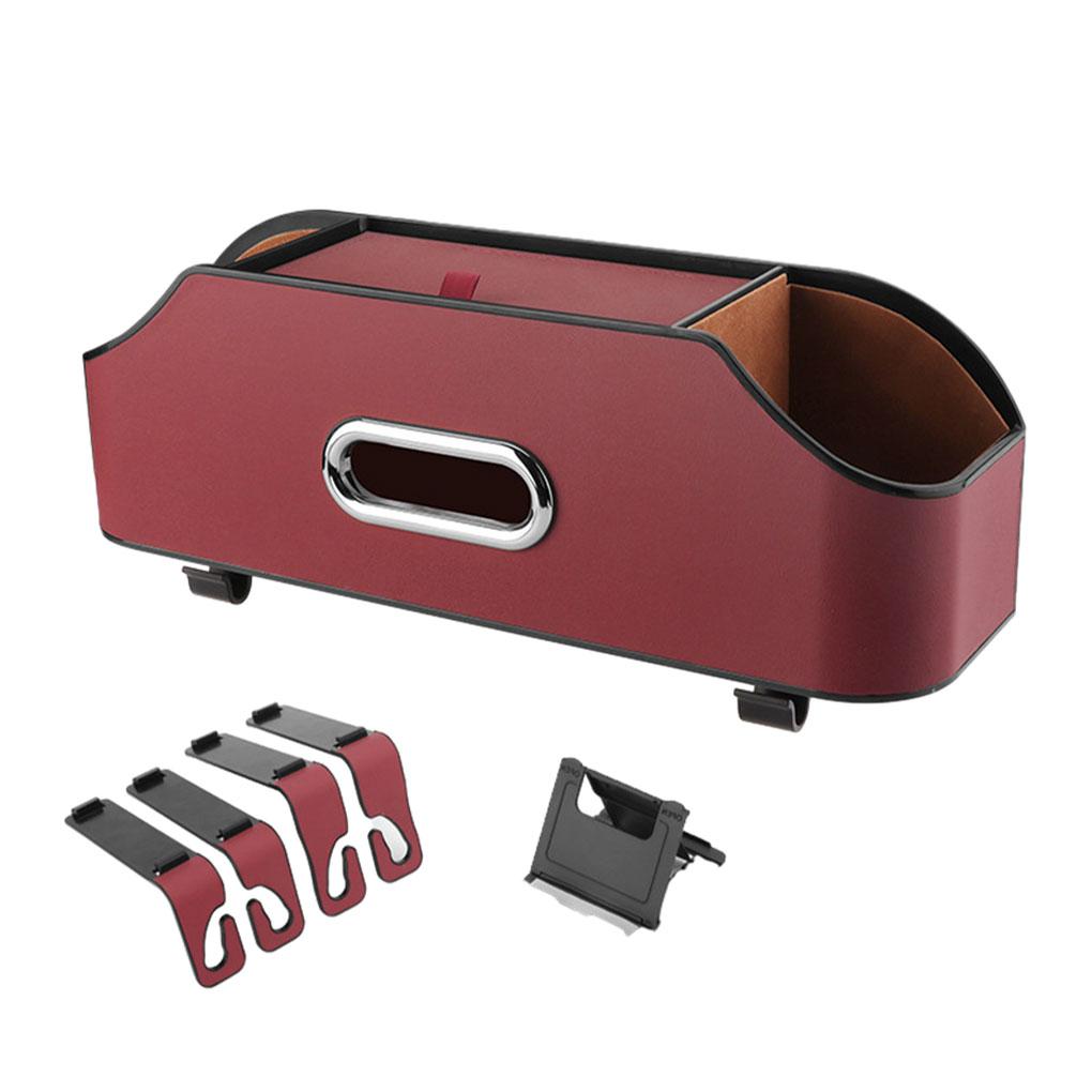 Auto Hoofdsteun Achterbank Organizer Verdelingsontwerp Multifunctionele Opbergdoos Met Bekerhouder Tissuebox Hoofdsteunhaak