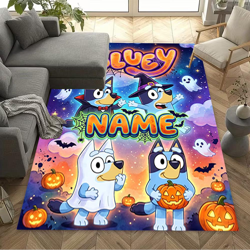 Halloween Night Adventure Customizable Name Floor Mat Design for Outdoor Hallway Kitchen Game Room Anti-slip Rug Office home decor Gift for Festivals