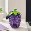 Water Cup with Straw, Grape Shape, Large Capacity Plastic Drinking Cup, Transparent Water Bottle for Outdoor Sports Office Study