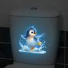 Leuchtender Pinguin Toilettenaufkleber Badezimmerdekor Selbstklebend Abnehmbar Leuchtender Wandaufkleber Heimdekoration