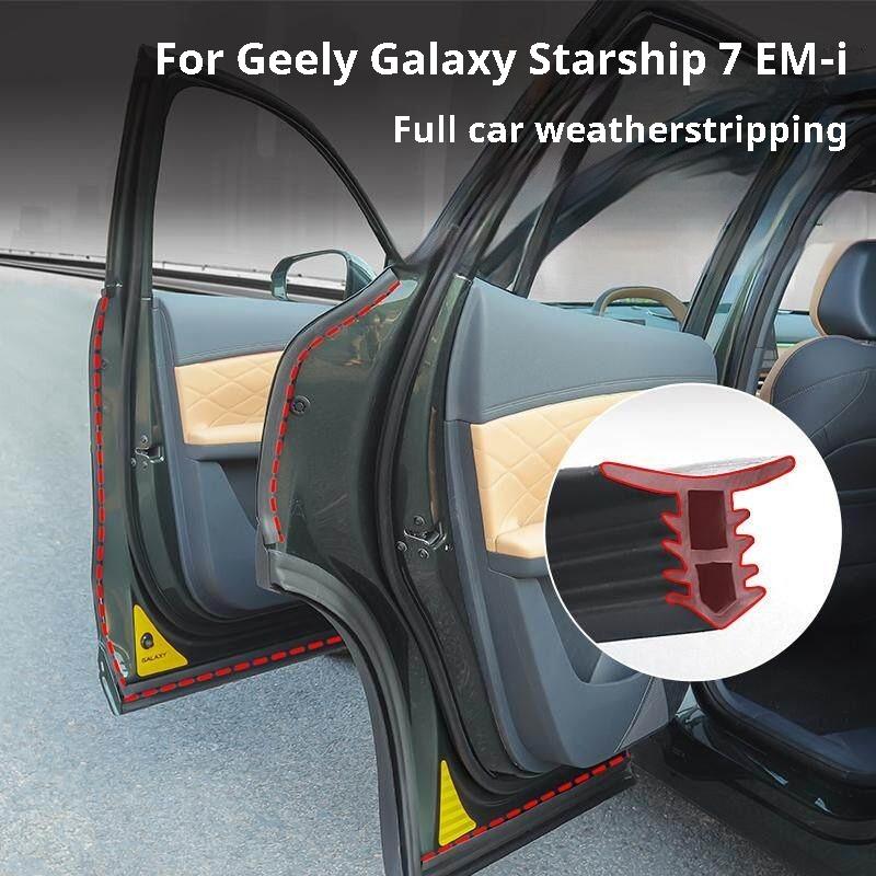For Geely Galaxy Starship 7 EMi 25-26 Door Seal Strip Hood B Pillar Sound Insulation Rubber Noise Reduction Accessories